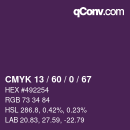 カラーコード: CMYK 13 / 60 / 0 / 67 | qconv.com