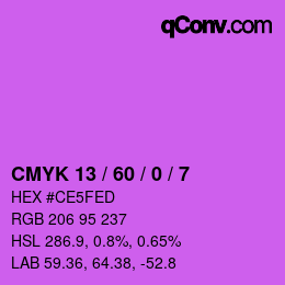 カラーコード: CMYK 13 / 60 / 0 / 7 | qconv.com