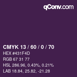 颜色代码: CMYK 13 / 60 / 0 / 70 | qconv.com