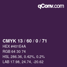 カラーコード: CMYK 13 / 60 / 0 / 71 | qconv.com