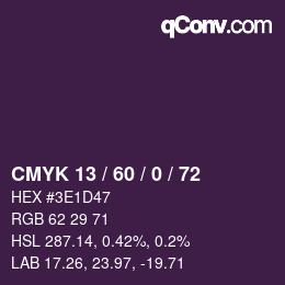 カラーコード: CMYK 13 / 60 / 0 / 72 | qconv.com