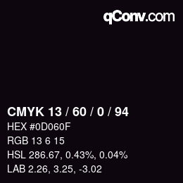 颜色代码: CMYK 13 / 60 / 0 / 94 | qconv.com