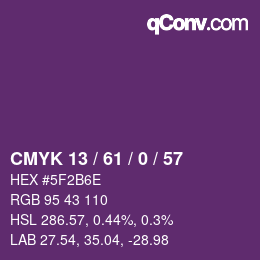 カラーコード: CMYK 13 / 61 / 0 / 57 | qconv.com