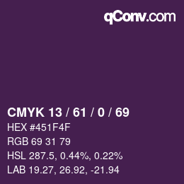 カラーコード: CMYK 13 / 61 / 0 / 69 | qconv.com
