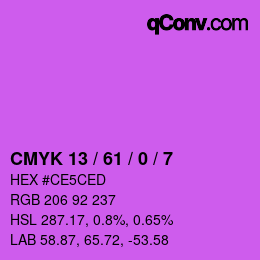 Color code: CMYK 13 / 61 / 0 / 7 | qconv.com