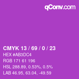 Color code: CMYK 13 / 69 / 0 / 23 | qconv.com