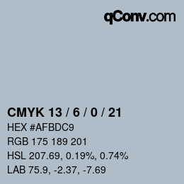 Color code: CMYK 13 / 6 / 0 / 21 | qconv.com