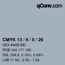 Color code: CMYK 13 / 6 / 0 / 26 | qconv.com
