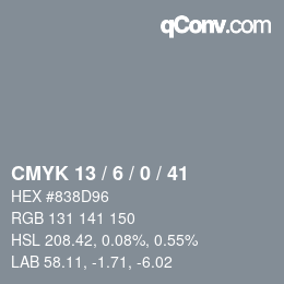 Color code: CMYK 13 / 6 / 0 / 41 | qconv.com