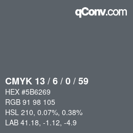 Color code: CMYK 13 / 6 / 0 / 59 | qconv.com