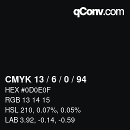 Color code: CMYK 13 / 6 / 0 / 94 | qconv.com