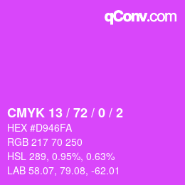 Color code: CMYK 13 / 72 / 0 / 2 | qconv.com