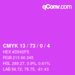 カラーコード: CMYK 13 / 73 / 0 / 4 | qconv.com