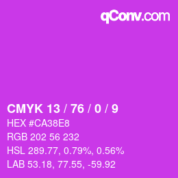 カラーコード: CMYK 13 / 76 / 0 / 9 | qconv.com