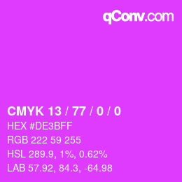 Color code: CMYK 13 / 77 / 0 / 0 | qconv.com