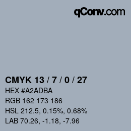 Color code: CMYK 13 / 7 / 0 / 27 | qconv.com