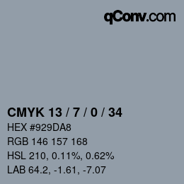 Color code: CMYK 13 / 7 / 0 / 34 | qconv.com