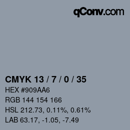 Color code: CMYK 13 / 7 / 0 / 35 | qconv.com