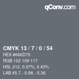 Color code: CMYK 13 / 7 / 0 / 54 | qconv.com