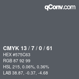 Color code: CMYK 13 / 7 / 0 / 61 | qconv.com