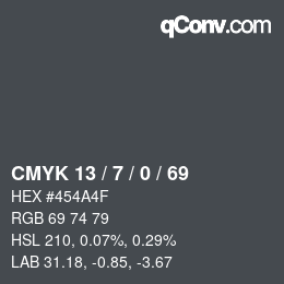 カラーコード: CMYK 13 / 7 / 0 / 69 | qconv.com