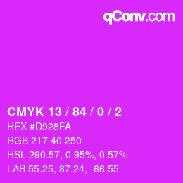 Color code: CMYK 13 / 84 / 0 / 2 | qconv.com