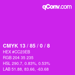 Color code: CMYK 13 / 85 / 0 / 8 | qconv.com
