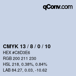 カラーコード: CMYK 13 / 8 / 0 / 10 | qconv.com