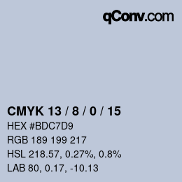 Color code: CMYK 13 / 8 / 0 / 15 | qconv.com