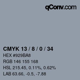 Color code: CMYK 13 / 8 / 0 / 34 | qconv.com