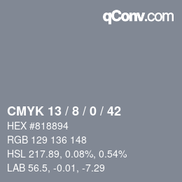 Color code: CMYK 13 / 8 / 0 / 42 | qconv.com