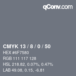 Color code: CMYK 13 / 8 / 0 / 50 | qconv.com