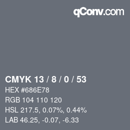 Color code: CMYK 13 / 8 / 0 / 53 | qconv.com