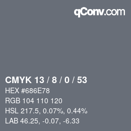 Color code: CMYK 13 / 8 / 0 / 53 | qconv.com