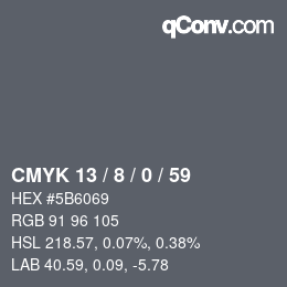 Color code: CMYK 13 / 8 / 0 / 59 | qconv.com