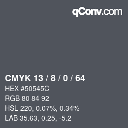 Color code: CMYK 13 / 8 / 0 / 64 | qconv.com