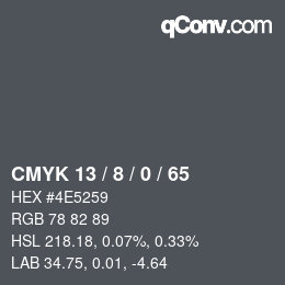 カラーコード: CMYK 13 / 8 / 0 / 65 | qconv.com