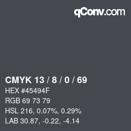 颜色代码: CMYK 13 / 8 / 0 / 69 | qconv.com