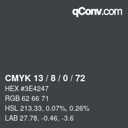 颜色代码: CMYK 13 / 8 / 0 / 72 | qconv.com