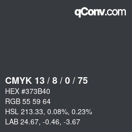カラーコード: CMYK 13 / 8 / 0 / 75 | qconv.com