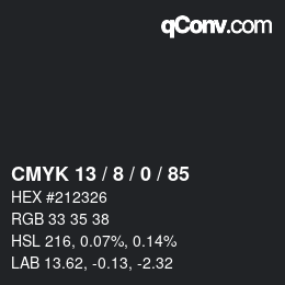 Color code: CMYK 13 / 8 / 0 / 85 | qconv.com