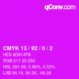 Color code: CMYK 13 / 92 / 0 / 2 | qconv.com