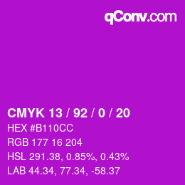 颜色代码: CMYK 13 / 92 / 0 / 20 | qconv.com