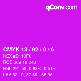Color code: CMYK 13 / 92 / 0 / 6 | qconv.com