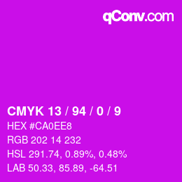 颜色代码: CMYK 13 / 94 / 0 / 9 | qconv.com