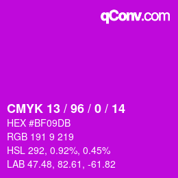 Color code: CMYK 13 / 96 / 0 / 14 | qconv.com