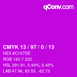 Color code: CMYK 13 / 97 / 0 / 13 | qconv.com
