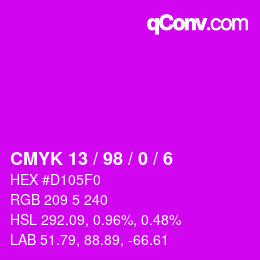 カラーコード: CMYK 13 / 98 / 0 / 6 | qconv.com