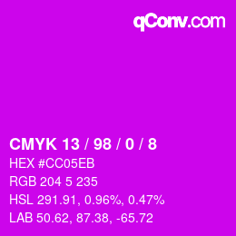 Color code: CMYK 13 / 98 / 0 / 8 | qconv.com