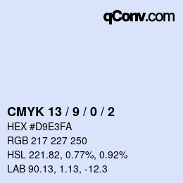 カラーコード: CMYK 13 / 9 / 0 / 2 | qconv.com
